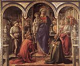 Fra Filippo Lippi Wall Art - Madonna and Child with St Fredianus and St Augustine